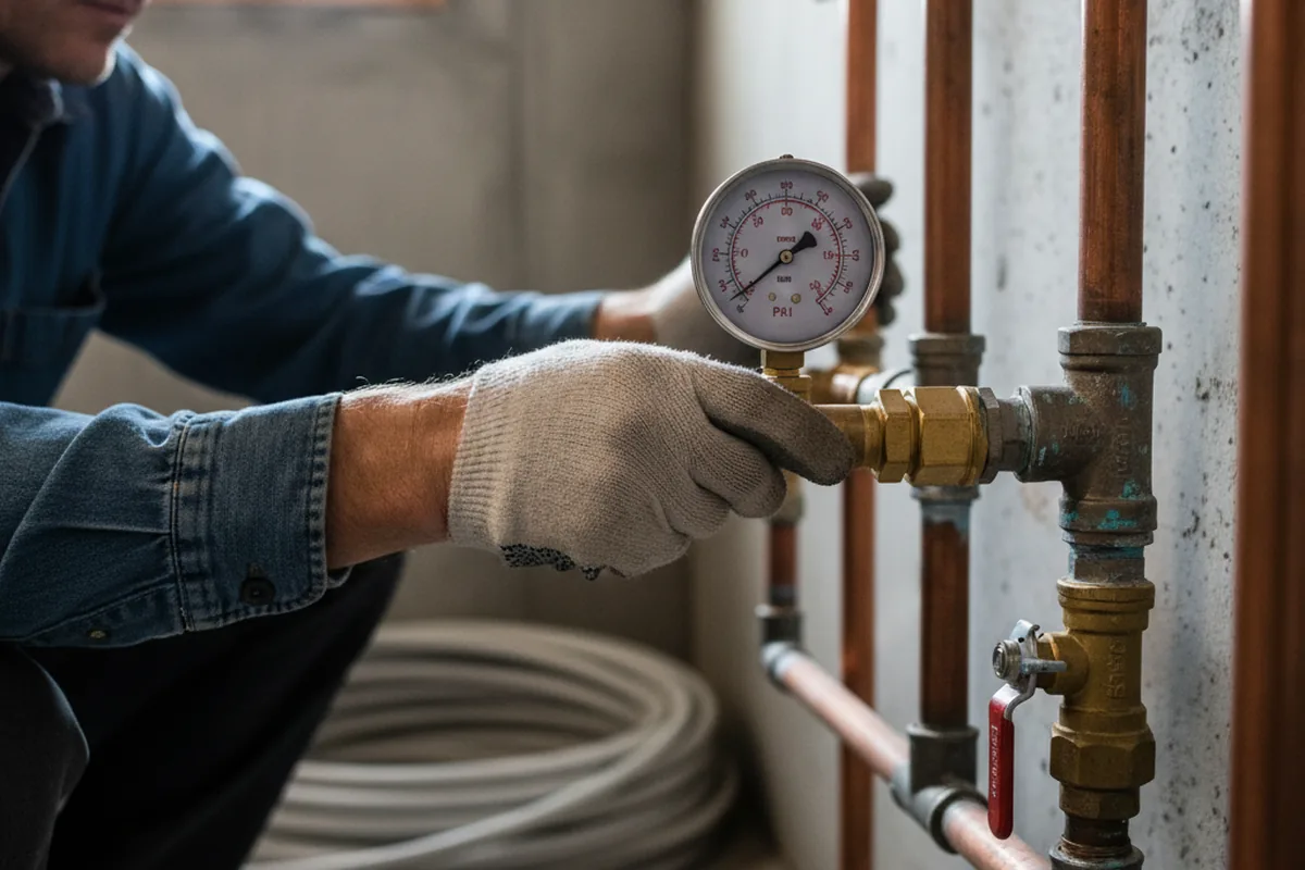 Pressure testing a repaired line during Water Line Repair in Pearl City